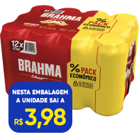 PACK CERVEJA BRAHMA CHOPP LATÃO 473ml CX. C/12